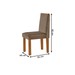Mesa de Jantar 4 Lugares Tóquio com Vidro Castanho/Cinamomo/Suede Capuccino 17011 - Lj Móveis