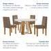 Mesa de Jantar 4 Lugares Tóquio com Vidro Castanho/Cinamomo/Suede Capuccino 17011 - Lj Móveis