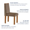 Mesa de Jantar 4 Lugares Tóquio com Vidro Castanho/Cinamomo/Suede Capuccino 17011 - Lj Móveis
