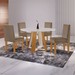 Mesa de Jantar 4 Lugares Tóquio com Vidro Castanho/Cinamomo/Suede Capuccino 17011 - Lj Móveis
