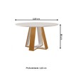 Mesa de Jantar 4 Lugares Tóquio com Vidro Castanho/Cinamomo/Suede Creme 17011 - Lj Móveis