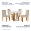 Mesa de Jantar 4 Lugares Tóquio com Vidro Castanho/Cinamomo/Suede Creme 17011 - Lj Móveis