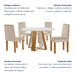 Mesa de Jantar 4 Lugares Tóquio com Vidro Castanho/Cinamomo/Suede Creme 17011 - Lj Móveis