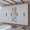Guarda-Roupa Casal Aurora Radiante 8 Portas 4 Gavetas com Espelho Marrocos/Off White - Panorama Móveis