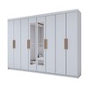 Guarda-Roupa Casal Aurora Radiante 8 Portas 4 Gavetas com Espelho Branco Neve - Panorama Móveis