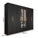 Guarda-Roupa Casal Aurora Radiante 8 Portas 4 Gavetas com Espelho Nero - Panorama Móveis