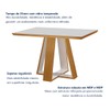 Mesa de Jantar 4 Lugares Tóquio com Vidro Castanho/Cinamomo/Suede Creme - Lj Móveis