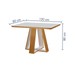 Mesa de Jantar 4 Lugares Tóquio com Vidro Castanho/Cinamomo/Suede Creme - Lj Móveis