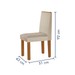 Mesa de Jantar 4 Lugares Tóquio com Vidro Castanho/Cinamomo/Suede Creme - Lj Móveis