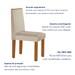 Mesa de Jantar 4 Lugares Tóquio com Vidro Castanho/Cinamomo/Suede Creme - Lj Móveis