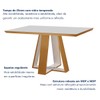 Mesa de Jantar 6 Lugares Tóquio com Vidro Castanho/Cinamomo/Suede Capuccino - Lj Móveis