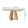 Mesa de Jantar 6 Lugares Tóquio com Vidro Castanho/Cinamomo/Suede Capuccino - Lj Móveis