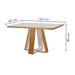 Mesa de Jantar 6 Lugares Tóquio com Vidro Castanho/Cinamomo/Suede Capuccino - Lj Móveis