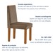 Mesa de Jantar 6 Lugares Tóquio com Vidro Castanho/Cinamomo/Suede Capuccino - Lj Móveis