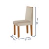 Mesa de Jantar 6 Lugares Tóquio com Vidro Castanho/Cinamomo/Suede Creme - Lj Móveis