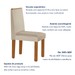 Mesa de Jantar 6 Lugares Tóquio com Vidro Castanho/Cinamomo/Suede Creme - Lj Móveis