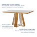 Mesa de Jantar 6 Lugares Tóquio com Vidro Castanho/Cinamomo/Suede Creme - Lj Móveis