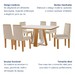 Mesa de Jantar 6 Lugares Tóquio com Vidro Castanho/Cinamomo/Suede Creme - Lj Móveis