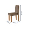 Mesa de Jantar 4 Lugares França com Vidro Castanho/Cinamomo/Suede Capuccino - Lj Móveis