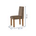Mesa de Jantar 4 Lugares França com Vidro Castanho/Cinamomo/Suede Capuccino - Lj Móveis