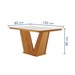Mesa de Jantar 4 Lugares França com Vidro Castanho/Cinamomo/Suede Capuccino - Lj Móveis