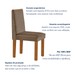 Mesa de Jantar 4 Lugares França com Vidro Castanho/Cinamomo/Suede Capuccino - Lj Móveis