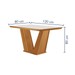 Mesa de Jantar 4 Lugares França com Vidro Castanho/Cinamomo/Suede Creme - Lj Móveis