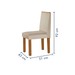 Mesa de Jantar 4 Lugares França com Vidro Castanho/Cinamomo/Suede Creme - Lj Móveis