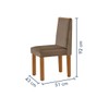 Mesa de Jantar 6 Lugares França com Vidro Castanho/Cinamomo/Suede Capuccino - Lj Móveis