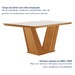 Mesa de Jantar 6 Lugares França com Vidro Castanho/Cinamomo/Suede Creme - Lj Móveis