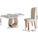 Mesa de Jantar 4 Lugares Belvedere com Vidro Mel/Off White/Veludo Pastel - Panorama Móveis