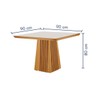 Mesa de Jantar 4 Lugares Austrália com Vidro Castanho/Cinamomo/Suede Capuccino 17016 - Lj Móveis