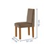 Mesa de Jantar 4 Lugares Austrália com Vidro Castanho/Cinamomo/Suede Capuccino 17016 - Lj Móveis