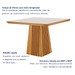 Mesa de Jantar 4 Lugares Austrália com Vidro Castanho/Cinamomo/Suede Creme 17016 - Lj Móveis