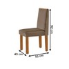 Mesa de Jantar 4 Lugares Austrália com Vidro Castanho/Cinamomo/Suede Capuccino 17017 - Lj Móveis