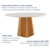 Mesa de Jantar 4 Lugares Austrália com Vidro Castanho/Cinamomo/Suede Capuccino 17017 - Lj Móveis