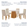 Mesa de Jantar 4 Lugares Austrália com Vidro Castanho/Cinamomo/Suede Creme 17017 - Lj Móveis
