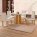 Mesa de Jantar 4 Lugares Austrália com Vidro Castanho/Cinamomo/Suede Creme 17017 - Lj Móveis