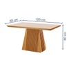 Mesa de Jantar 4 Lugares Austrália com Vidro Castanho/Cinamomo/Suede Capuccino - Lj Móveis