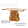 Mesa de Jantar 4 Lugares Austrália com Vidro Castanho/Cinamomo/Suede Capuccino - Lj Móveis