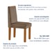 Mesa de Jantar 4 Lugares Austrália com Vidro Castanho/Cinamomo/Suede Capuccino - Lj Móveis