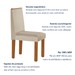 Mesa de Jantar 4 Lugares Austrália com Vidro Castanho/Cinamomo/Suede Creme - Lj Móveis