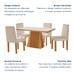 Mesa de Jantar 4 Lugares Austrália com Vidro Castanho/Cinamomo/Suede Creme - Lj Móveis