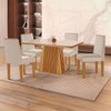 Mesa de Jantar 4 Lugares Austrália com Vidro Castanho/Cinamomo/Suede Creme - Lj Móveis