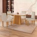 Mesa de Jantar 4 Lugares Austrália com Vidro Castanho/Cinamomo/Suede Creme - Lj Móveis