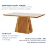 Mesa de Jantar 6 Lugares Austrália com Vidro Castanho/Cinamomo/Suede Capuccino - Lj Móveis