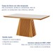 Mesa de Jantar 6 Lugares Austrália com Vidro Castanho/Cinamomo/Suede Capuccino - Lj Móveis