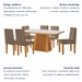 Mesa de Jantar 6 Lugares Austrália com Vidro Castanho/Cinamomo/Suede Capuccino - Lj Móveis