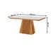 Mesa de Jantar 6 Lugares Austrália com Vidro Castanho/Cinamomo/Suede Capuccino - Lj Móveis