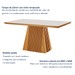 Mesa de Jantar 6 Lugares Austrália com Vidro Castanho/Cinamomo/Suede Creme - Lj Móveis